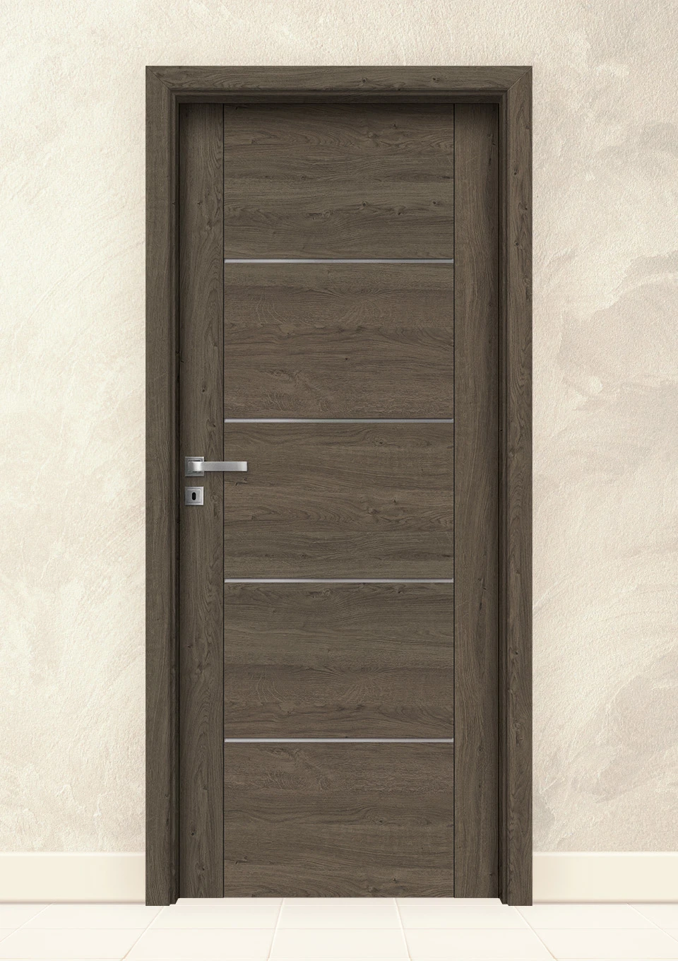 Интериорна врата Invado Aristo Satinato Glass модел 5, цвят Ashy oak