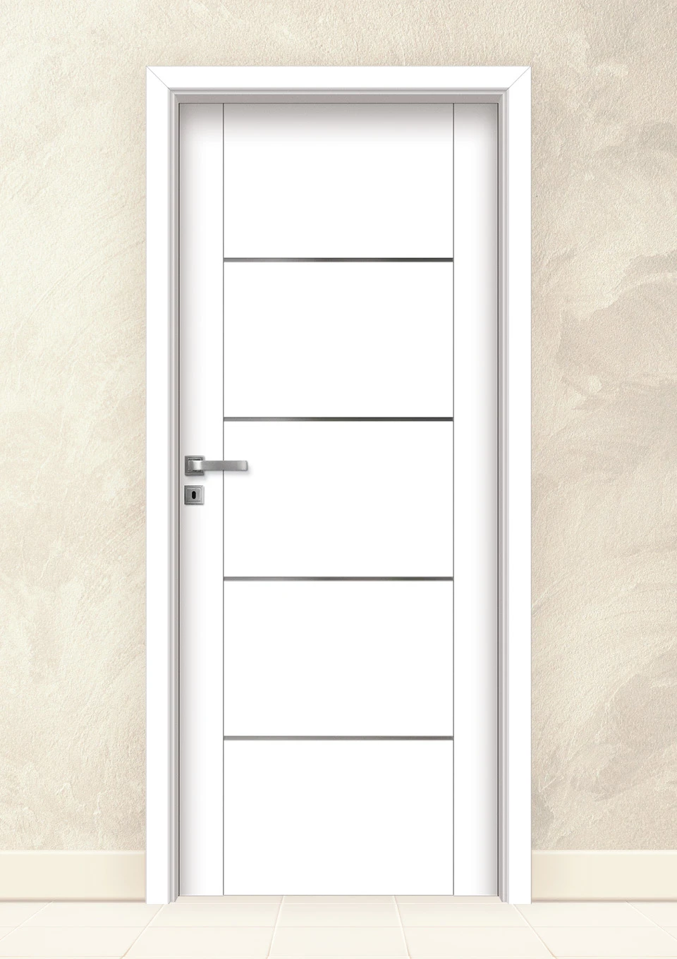 Интериорна врата Invado Aristo Satinato Glass модел 5, цвят Lindo-white