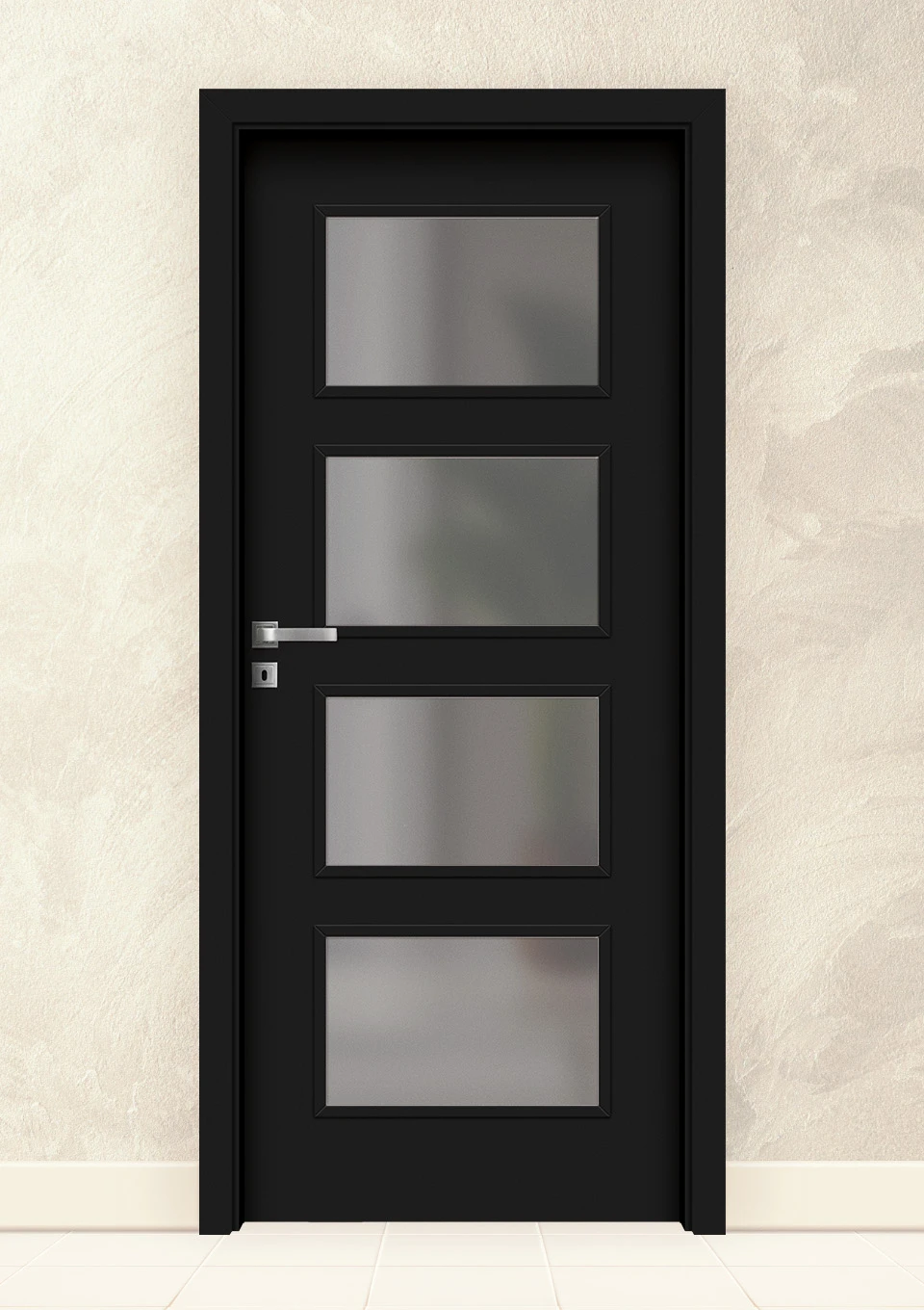 Интериорна врата Invado Merano, модел 5, цвят Pure black