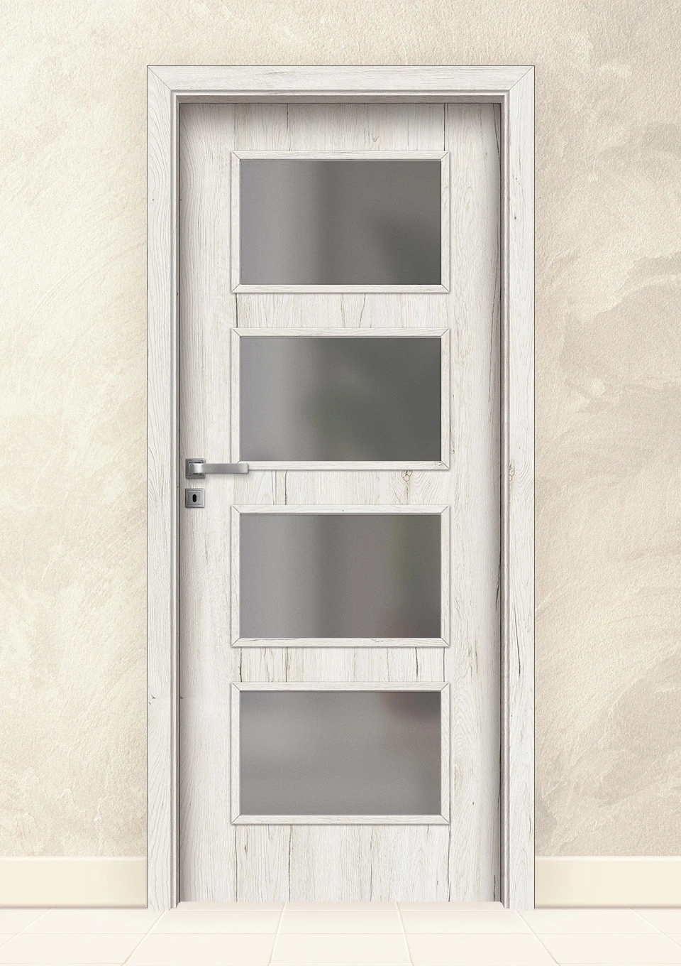 Интериорна врата Invado Merano, модел 5, цвят Snowy oak