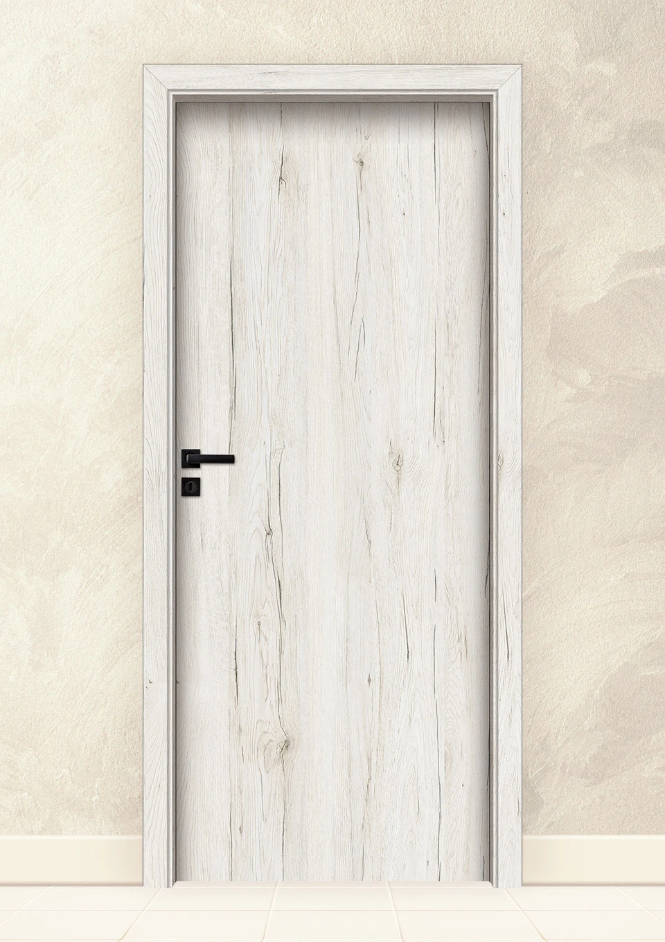 Интериорна врата Invado Norma Decor, модел 1, цвят Snowy oak